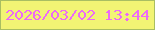 文字の大きさ：1、枠の色：a9be62、背景の色：f2f474、文字の色：ec6af7 無料ブログパーツのブログ時計