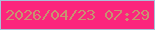 文字の大きさ：2、枠の色：a9bfd8、背景の色：fc257d、文字の色：c79270 無料ブログパーツのブログ時計