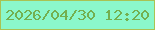 文字の大きさ：5、枠の色：a9c353、背景の色：8bf8cb、文字の色：73b04f 無料ブログパーツのブログ時計
