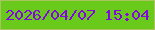 文字の大きさ：2、枠の色：a9c35e、背景の色：69ca1c、文字の色：8407e3 無料ブログパーツのブログ時計