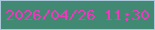 文字の大きさ：2、枠の色：a9c8da、背景の色：428974、文字の色：eb3abc 無料ブログパーツのブログ時計