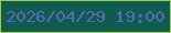 文字の大きさ：3、枠の色：a9c944、背景の色：0e5b4f、文字の色：5d69b6 無料ブログパーツのブログ時計