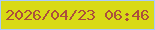 文字の大きさ：2、枠の色：a9cafd、背景の色：d9da16、文字の色：ac4f3c 無料ブログパーツのブログ時計