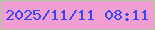 文字の大きさ：5、枠の色：a9cb9e、背景の色：f19ed3、文字の色：3747f1 無料ブログパーツのブログ時計