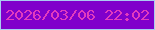 文字の大きさ：5、枠の色：a9cbf1、背景の色：8000cb、文字の色：e23bbe 無料ブログパーツのブログ時計