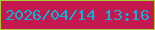 文字の大きさ：1、枠の色：a9cc37、背景の色：c4194e、文字の色：08b3db 無料ブログパーツのブログ時計