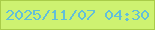 文字の大きさ：3、枠の色：a9cc49、背景の色：cef271、文字の色：63bfd8 無料ブログパーツのブログ時計