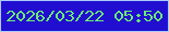 文字の大きさ：2、枠の色：a9ccfa、背景の色：220ed1、文字の色：6beb76 無料ブログパーツのブログ時計