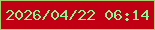 文字の大きさ：4、枠の色：a9cd73、背景の色：c20013、文字の色：8ef796 無料ブログパーツのブログ時計