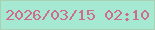 文字の大きさ：1、枠の色：a9d0b2、背景の色：a6e9d3、文字の色：cf6c8c 無料ブログパーツのブログ時計