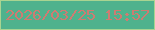 文字の大きさ：1、枠の色：a9d491、背景の色：4fb28d、文字の色：ce7b72 無料ブログパーツのブログ時計