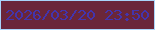 文字の大きさ：4、枠の色：a9d5fa、背景の色：6a263a、文字の色：4334ad 無料ブログパーツのブログ時計