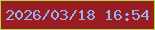 文字の大きさ：5、枠の色：a9da46、背景の色：9a1d24、文字の色：97b2f1 無料ブログパーツのブログ時計