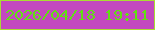 文字の大きさ：3、枠の色：a9dc33、背景の色：c348bf、文字の色：60e013 無料ブログパーツのブログ時計