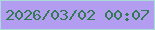 文字の大きさ：2、枠の色：a9dcd6、背景の色：b39df1、文字の色：337a54 無料ブログパーツのブログ時計