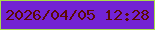 文字の大きさ：3、枠の色：a9de4a、背景の色：7323d3、文字の色：5d0a03 無料ブログパーツのブログ時計