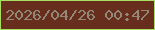 文字の大きさ：2、枠の色：a9df60、背景の色：672e1d、文字の色：938777 無料ブログパーツのブログ時計