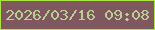文字の大きさ：2、枠の色：a9e63f、背景の色：7e585e、文字の色：bacf93 無料ブログパーツのブログ時計