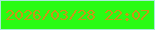 文字の大きさ：1、枠の色：a9ebd8、背景の色：29fb13、文字の色：c89618 無料ブログパーツのブログ時計