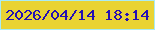 文字の大きさ：3、枠の色：a9ebf5、背景の色：e9d333、文字の色：2410b4 無料ブログパーツのブログ時計