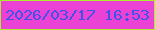 文字の大きさ：3、枠の色：a9ee2c、背景の色：eb42d5、文字の色：3e53e7 無料ブログパーツのブログ時計