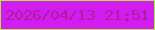 文字の大きさ：2、枠の色：a9ee36、背景の色：d31df0、文字の色：ae1d9d 無料ブログパーツのブログ時計