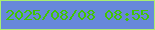 文字の大きさ：4、枠の色：a9ef70、背景の色：6788da、文字の色：41c602 無料ブログパーツのブログ時計