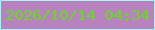 文字の大きさ：4、枠の色：a9f3fa、背景の色：b782be、文字の色：5fe016 無料ブログパーツのブログ時計