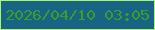 文字の大きさ：5、枠の色：a9f673、背景の色：186485、文字の色：389f2b 無料ブログパーツのブログ時計