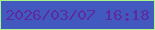 文字の大きさ：5、枠の色：a9f689、背景の色：4259bf、文字の色：5d2b9d 無料ブログパーツのブログ時計