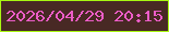 文字の大きさ：3、枠の色：a9f711、背景の色：482924、文字の色：ec5dc7 無料ブログパーツのブログ時計
