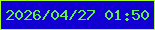 文字の大きさ：2、枠の色：a9fd2d、背景の色：1100d1、文字の色：5fef56 無料ブログパーツのブログ時計