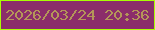 文字の大きさ：1、枠の色：a9fe04、背景の色：8b2d6a、文字の色：b49658 無料ブログパーツのブログ時計