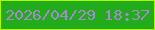 文字の大きさ：4、枠の色：a9fe05、背景の色：22ac1b、文字の色：a68ad1 無料ブログパーツのブログ時計