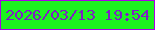文字の大きさ：3、枠の色：aa00e9、背景の色：1df31f、文字の色：7f1cc5 無料ブログパーツのブログ時計