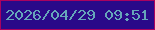 文字の大きさ：5、枠の色：aa025f、背景の色：2a0989、文字の色：66a5ba 無料ブログパーツのブログ時計