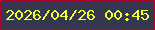 文字の大きさ：3、枠の色：aa0531、背景の色：34374e、文字の色：f3fe33 無料ブログパーツのブログ時計