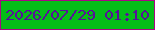 文字の大きさ：4、枠の色：aa0585、背景の色：05bd18、文字の色：57109b 無料ブログパーツのブログ時計