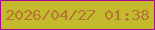 文字の大きさ：4、枠の色：aa068e、背景の色：c3ba2e、文字の色：b67333 無料ブログパーツのブログ時計