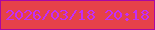 文字の大きさ：4、枠の色：aa07a3、背景の色：e6414a、文字の色：c32df8 無料ブログパーツのブログ時計
