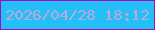 文字の大きさ：4、枠の色：aa07bf、背景の色：23c0f8、文字の色：bea7db 無料ブログパーツのブログ時計