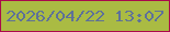 文字の大きさ：2、枠の色：aa094c、背景の色：aabb43、文字の色：5e7199 無料ブログパーツのブログ時計