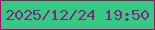 文字の大きさ：2、枠の色：aa0b64、背景の色：34ca84、文字の色：812682 無料ブログパーツのブログ時計