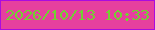 文字の大きさ：4、枠の色：aa0bdf、背景の色：e6409e、文字の色：72d132 無料ブログパーツのブログ時計