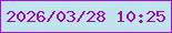 文字の大きさ：5、枠の色：aa10e6、背景の色：bfe4ec、文字の色：a00bb7 無料ブログパーツのブログ時計