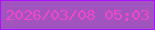 文字の大きさ：5、枠の色：aa11fe、背景の色：a154bd、文字の色：f148c9 無料ブログパーツのブログ時計