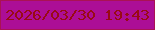 文字の大きさ：5、枠の色：aa1254、背景の色：ac0e96、文字の色：990a15 無料ブログパーツのブログ時計