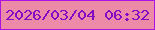 文字の大きさ：5、枠の色：aa13e4、背景の色：ec8aa7、文字の色：840ac3 無料ブログパーツのブログ時計