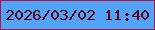 文字の大きさ：5、枠の色：aa1542、背景の色：51a4f6、文字の色：610114 無料ブログパーツのブログ時計