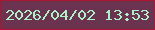 文字の大きさ：4、枠の色：aa162f、背景の色：6b3350、文字の色：a8f4c8 無料ブログパーツのブログ時計